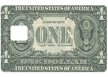 Sticker pour CB Dollars avec d&eacute;coupe pour la PUCE UNIQUEMENT