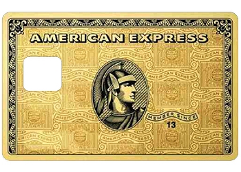 Sticker CB American Gold avec découpe pour la PUCE UNIQUEMENT