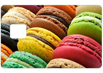 Sticker CB Macaron avec d&eacute;coupe pour la PUCE UNIQUEMENT