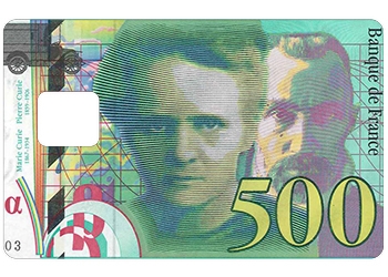 Sticker CB Billet Marie Curie avec découpe pour la PUCE UNIQUEMENT