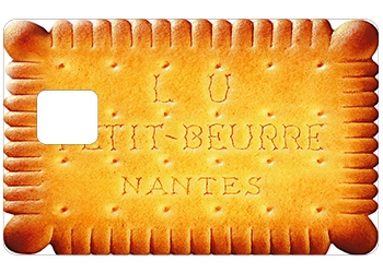 Sticker CB LU Petit Beurre avec découpe pour la PUCE UNIQUEMENT